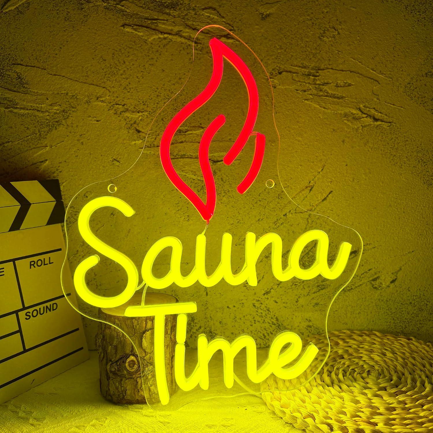 Sauna Time Neon Sign USB Dimma - Spa Wellness Gym recension och pris