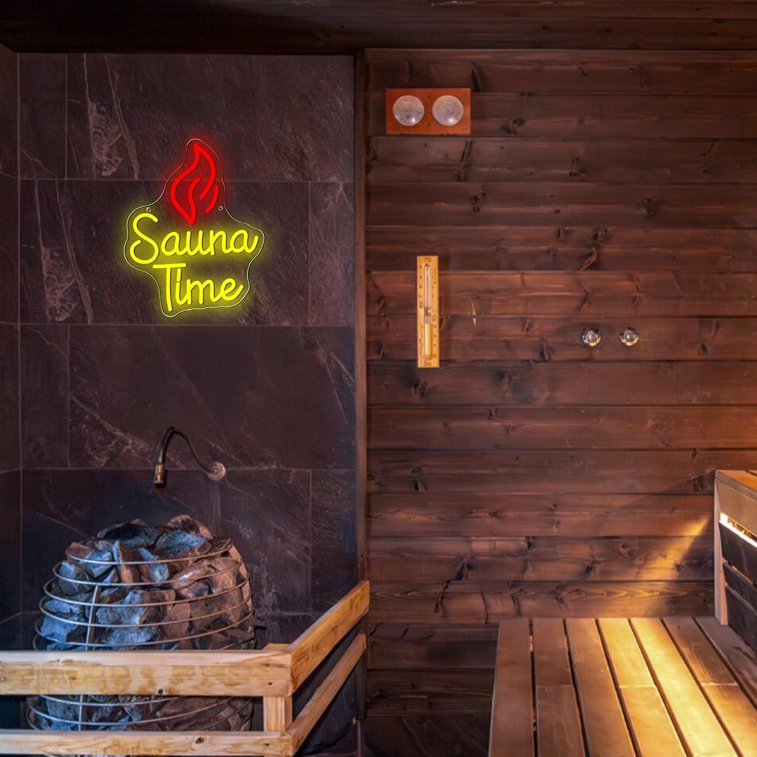 Sauna Time Neon Sign USB Dimma - Spa Wellness Gym recension och pris