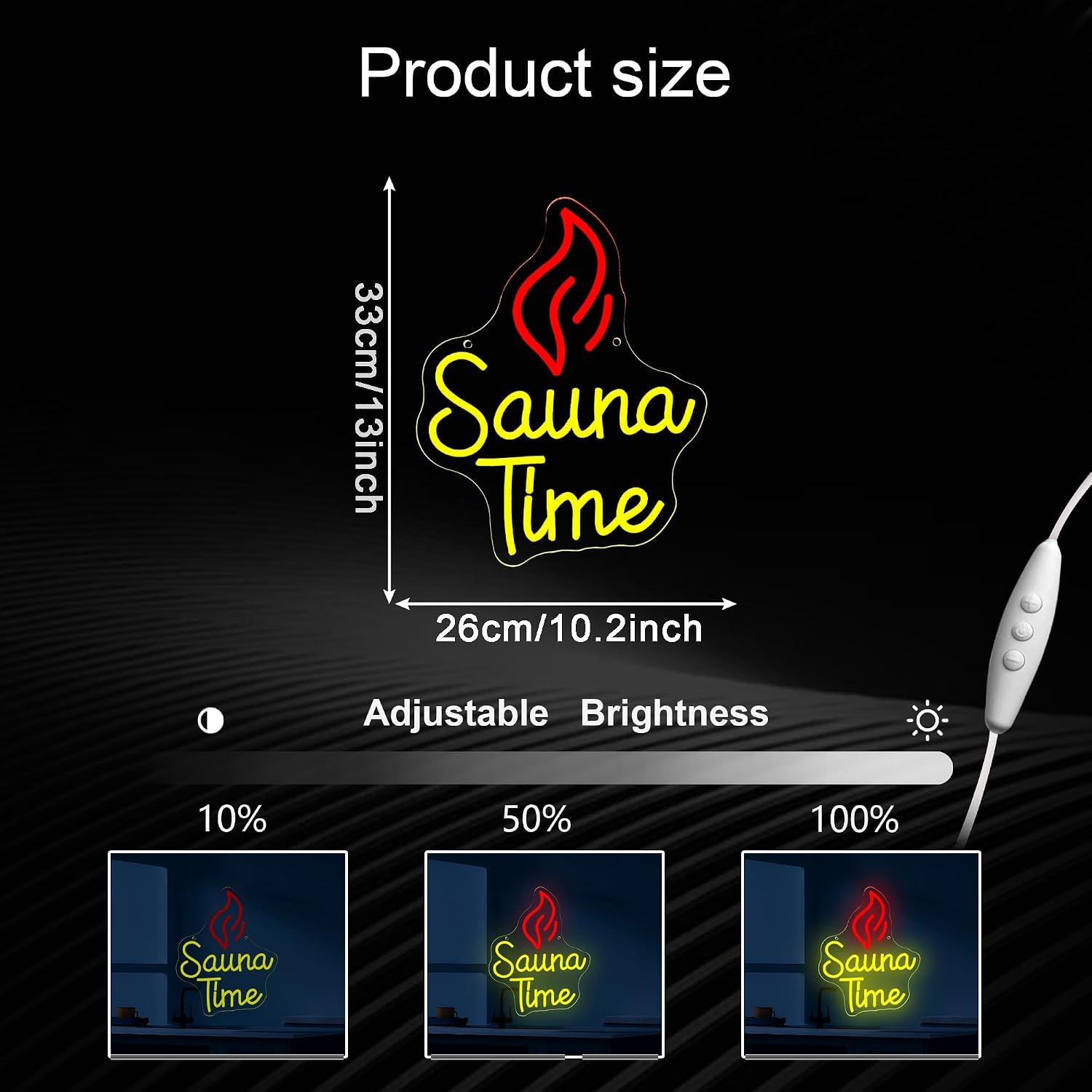 Sauna Time Neon Sign USB Dimma - Spa Wellness Gym recension och pris